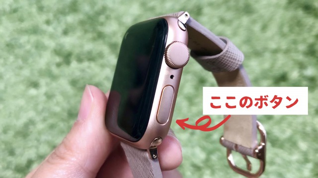 AppleWatchの側面ボタンのアップ